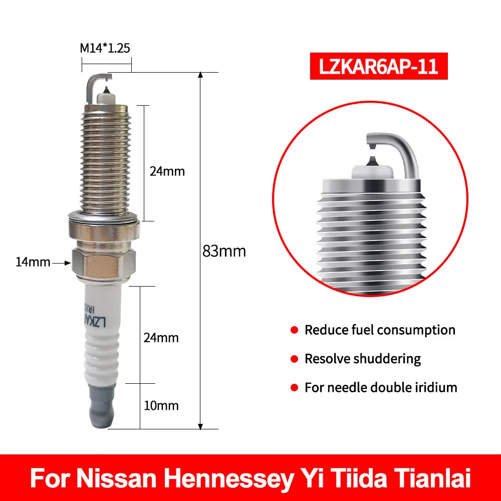 6643 LZKAR6AP-11 Dual Iridium Spark Plug for NISSAN TIIDA X