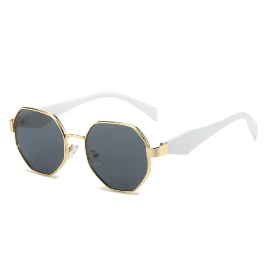 Vintage Sunglasses Women Fashion Polygonal Metal F...