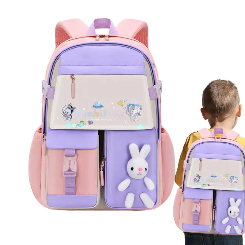 

Bunny Bookbag For Girls 18inch Cute Bunny Princess Breathable Kids Backpack Large Capacity For Spine Protection Backpacks For