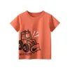 Summer New Children's Short Sleeved T-shirt For Both Boys And Girls Cartoon Car Excavator Printed Fashionable Casual Top 4