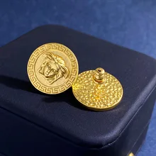  European and American retro queen head earring necklace 