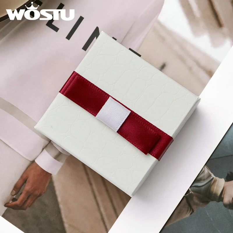 Silver Necklace WOSTU 925 Sterling Silver Plated Gold Simple Basic Clasp Chain For Women Wedding Party Fine Fashion Jewelry Gift Making