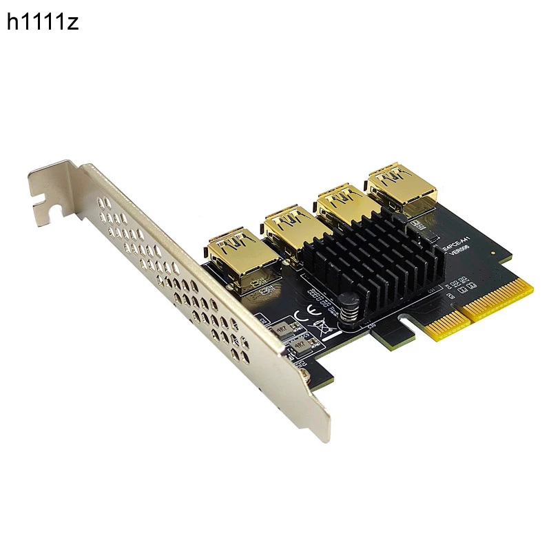 NEW PCI-E 1 To 4 PCI Express 16X Slot Riser Card PCI-E 4X To External 4 PCIe Slot Adapter PCIe Multiplier Card For Bitcoin Miner