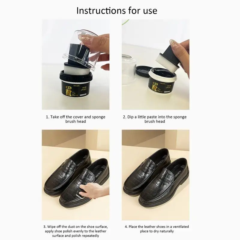 50ml Multi-functional White/Black Shoe Polish Colorless Light Shoes With Applicator Leather Cleaner Shoes Brush Care shoe polish
