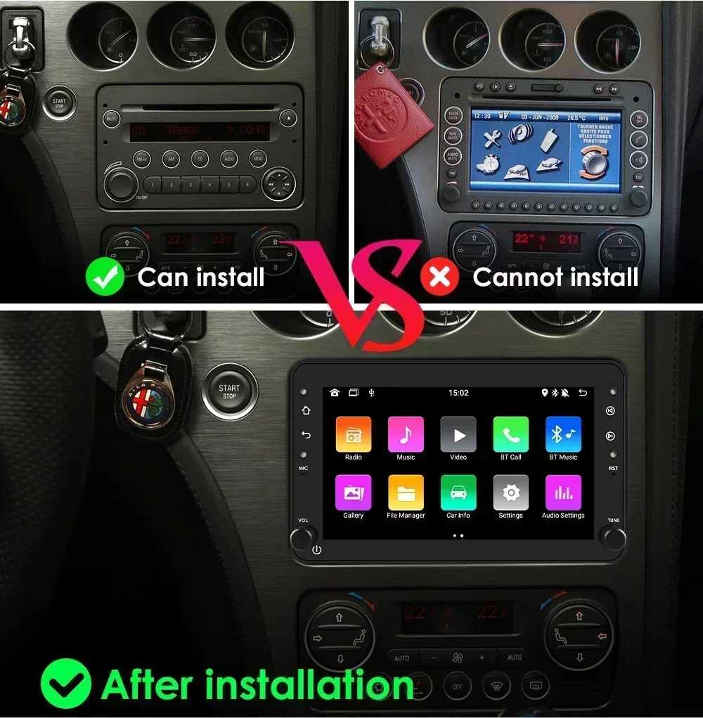 Radio Rahmen Für Alfa Romeo 159 Brera Spider - Schwarz