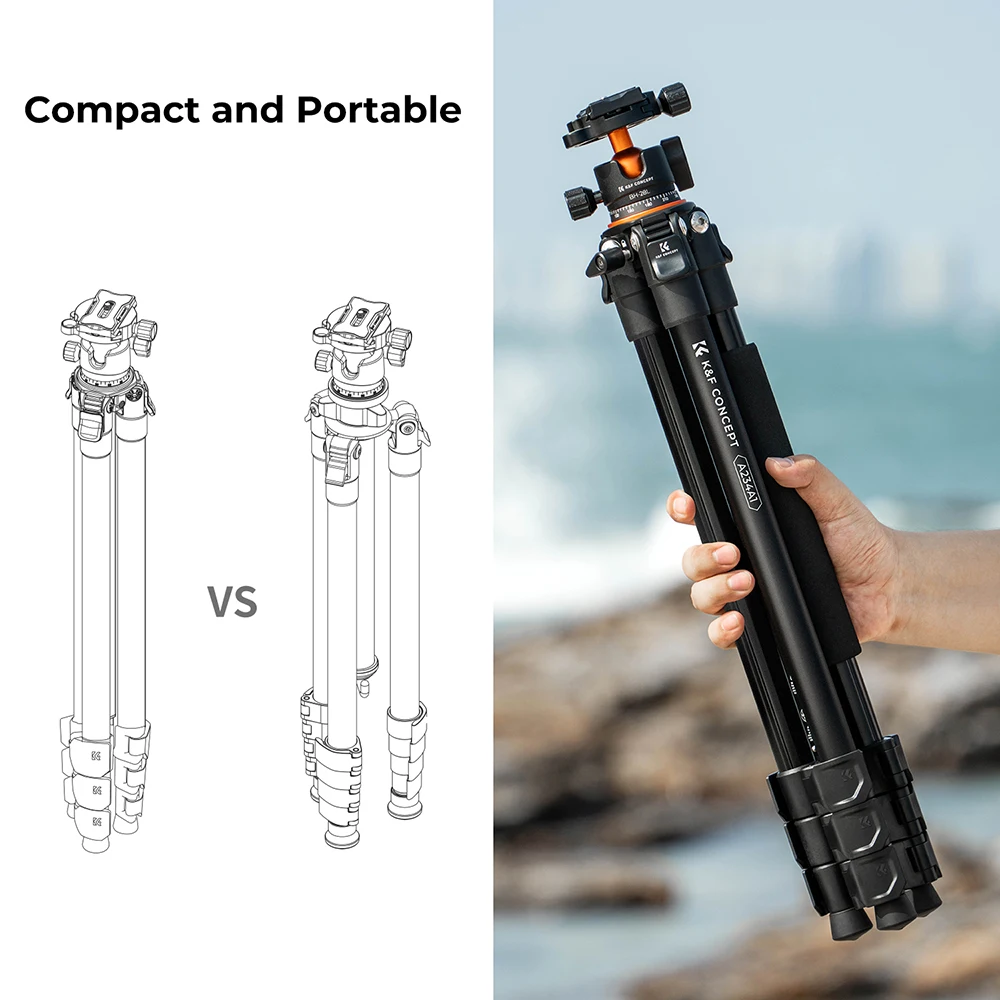 K & F Concept ޴ ī޶ ﰢ 淮 10kg/22.04lbs  뷮 62 /160cm ˷̴ DSLR ﰢ   