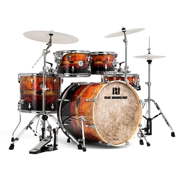 Direct Manufacturer Shipment Professional Acoustic Jazz Drum Set PD Series 5 Drums 3 Cymbals Adults Percussion Instrument