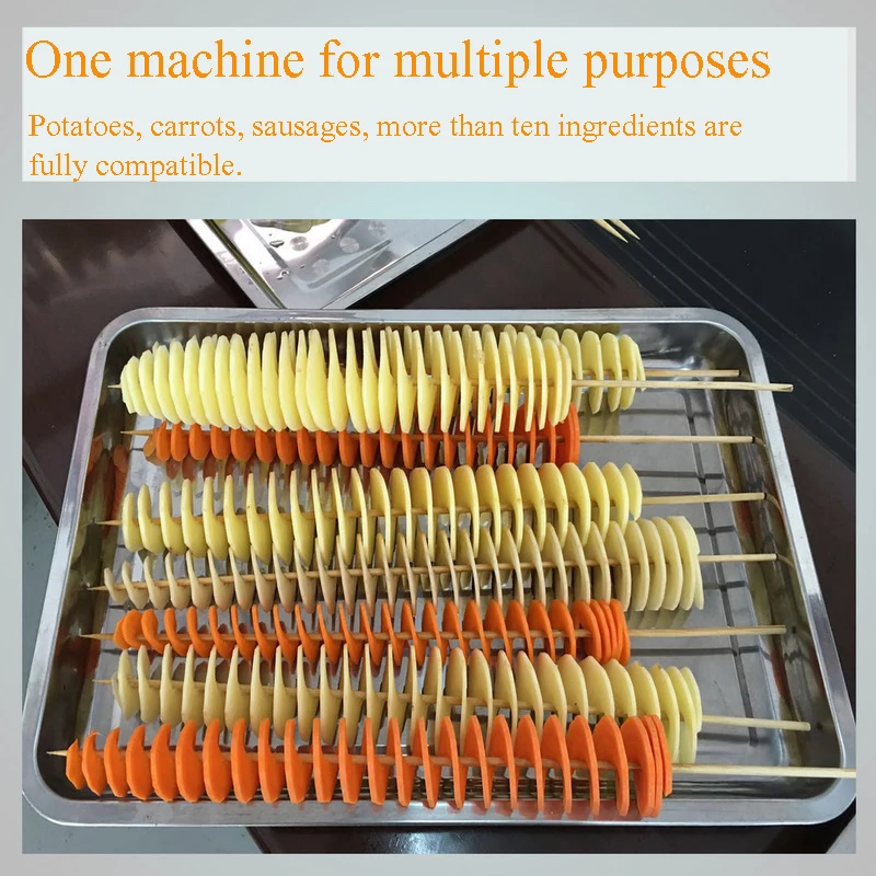 Potato Tower Machine Potato Chip Machine Tower Crane Electric Potatos Maker Stretch Button Setting Rotating