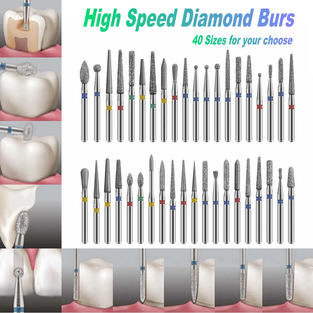 5pcs/Pack Dental Diamond Burs Drills High Speed Ha... - Grandado