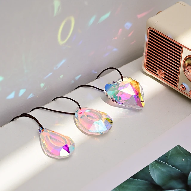 Crystal Rainbow Prisms Suncatcher Lógó Diy Kristalle Medál Díszál Tiszta Csillár Tartozékok Ólomüveg Cseppek Dekoráció - Image 3