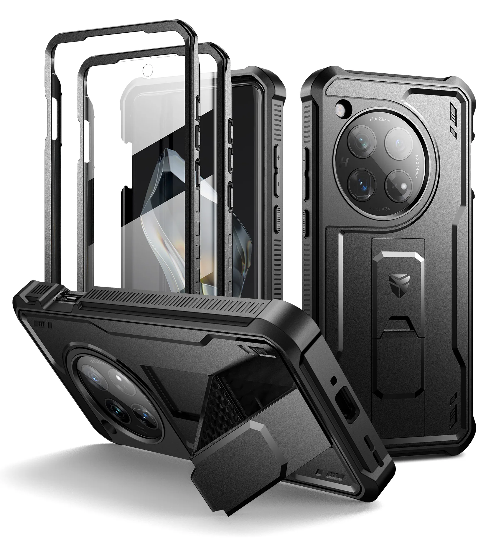 Full Body Military Grade Armor Shockproof Case with Built-in Screen Protector and Bracket