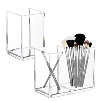 Transparent Eyebrow Pencil Makeup Brush Storage Box Acrylic Cosmetic Brush Storage Tube Student Desktop Single Square Pen Holder 1