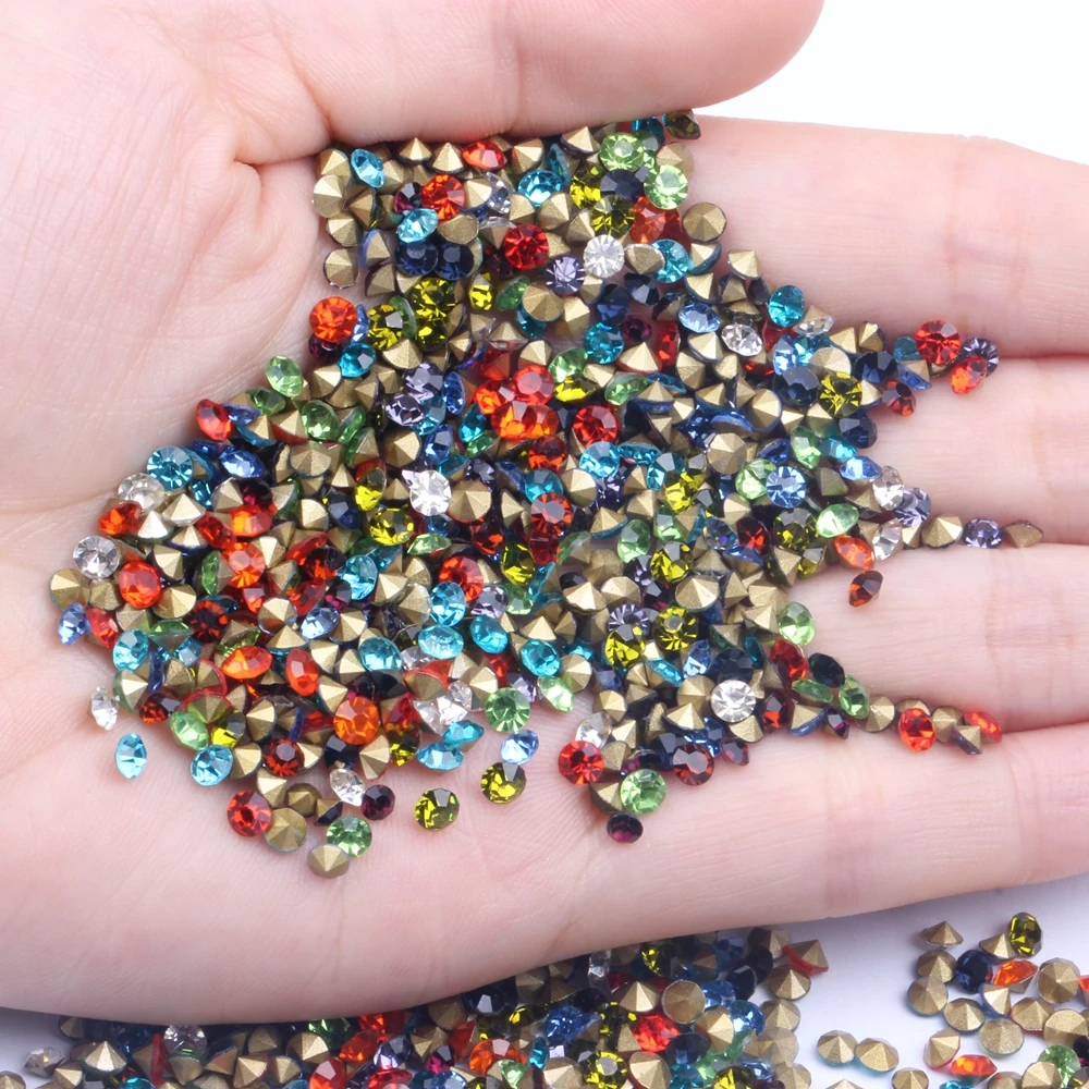 beadsland Flat Back Crystal Rhinestones Round Gems, Green Volcano  (4.6-4.8mm) SS20/1440pcs