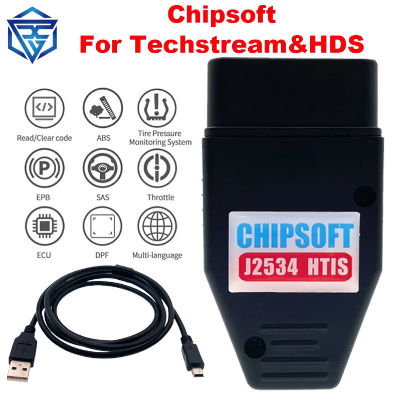 Strumento Diagnostico Chipsoft J2534 Pro Vci Per Toyota Tis Techstream 17.30.011 E Per Scanner Obd Per Cavi Honda Hds 3.102.051 2 In 1
