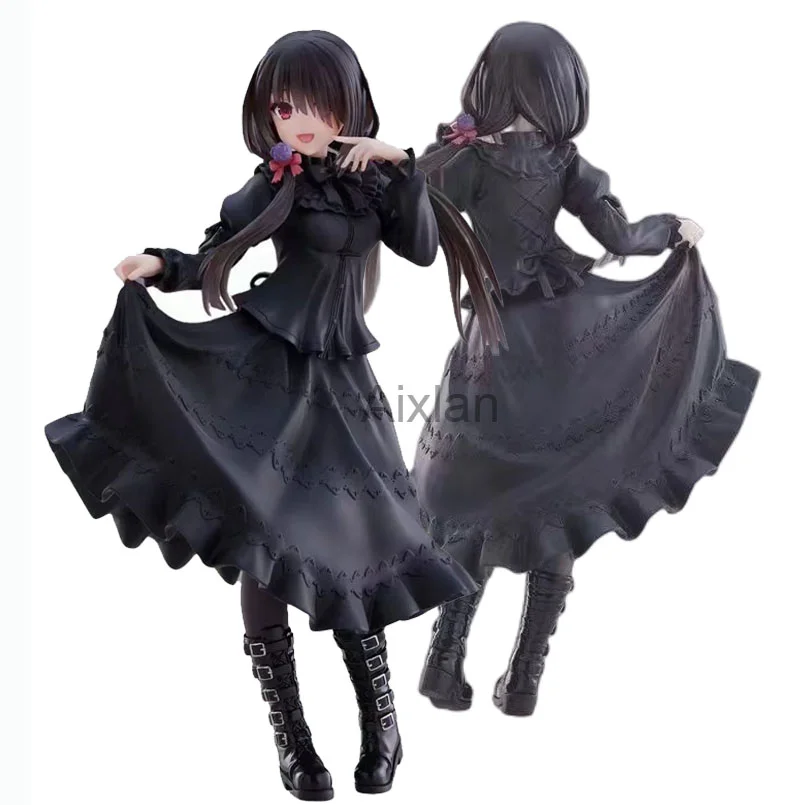 

18cm Anime DATE A LIVE FigureTokisaki Kurumi PVC Action Figure Tokisaki Kurumi Black Skirt Figurine Collection Model Doll Toys