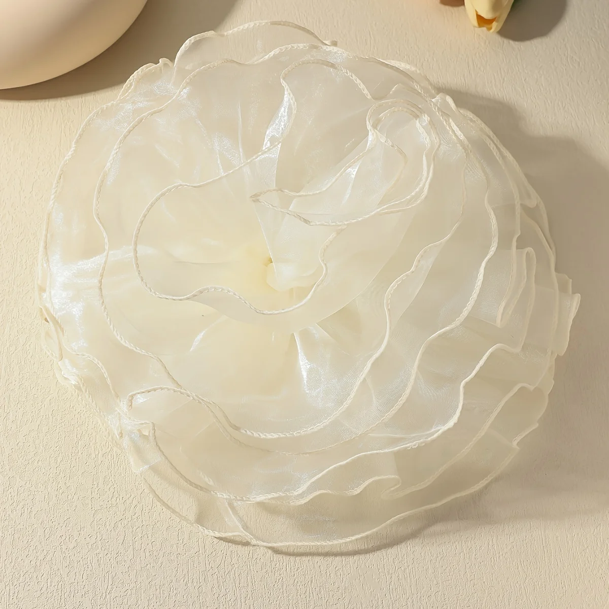 28CM French Exaggerated Fashion Handmade Lace Rose Flower Large Brooch for Women Elegant Floral Pin Brooches Party Jewelry Gift