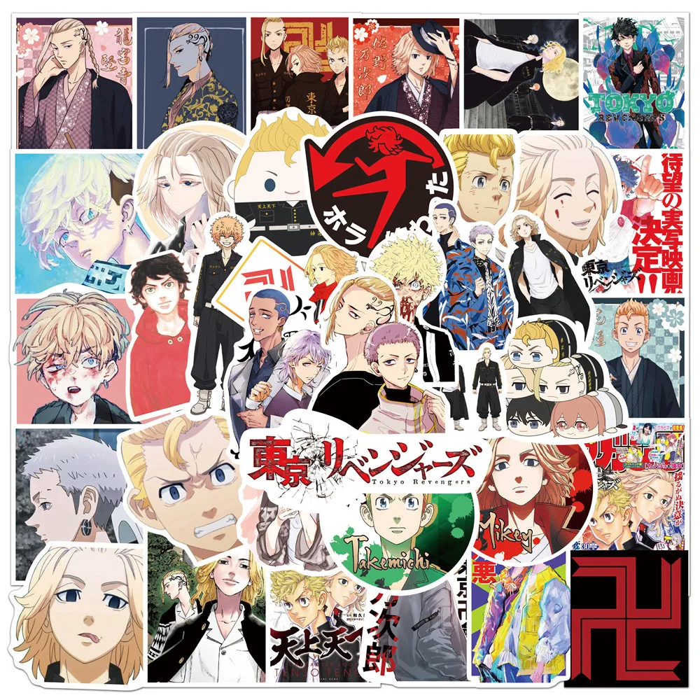 Anime Tokyo Revengers Figura Adesivi Graffiti Impermeabile Cosplay Manjiro Ken Takemichi Hinata Garage Fan Giocattoli Regalo 50 Pezzi Vestito
