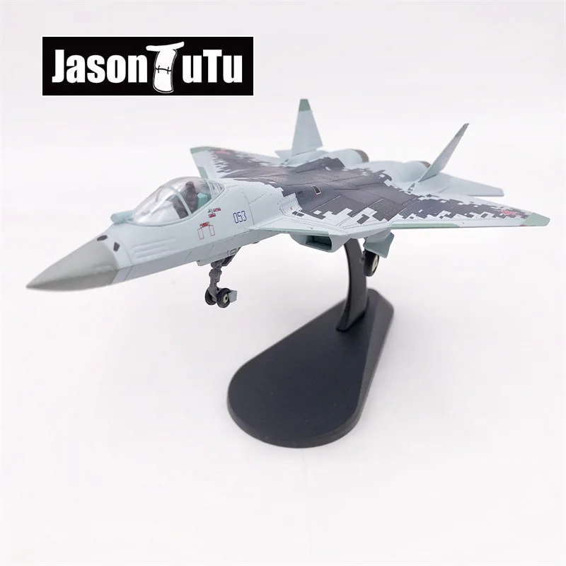 JASON TUTU 1/100 Scale Russian Su 57 fighter stealth aircraft model Su-57 Plane Model Drop shipping 1 100 scale russian su 57 fighter stealth aircraft model su 57 plane simulation model boy gifts toy drop shipping collection