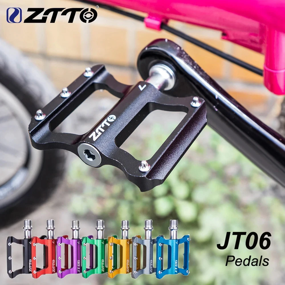 ZTTO Anti Slip Pedal Bicycle, Ultralight 2 Sealed Bearing MTB Road Bike Pedal CNC Folding Bike Flat Wide Platform Pedals