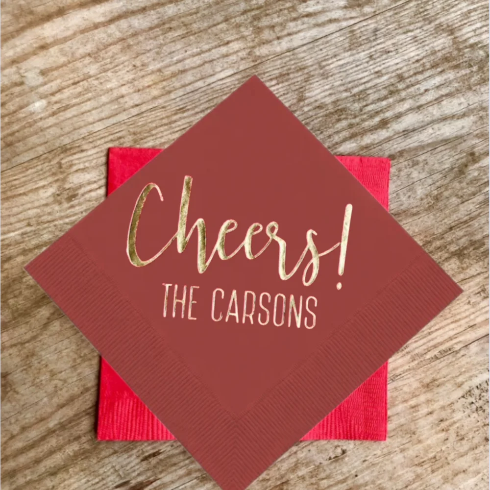 

50 шт. персонализированные салфетки, монограмма, бумага, коктейль, напитки, Рождество, праздник, красные, салфетки для ура, коктейли, Столовые Салфетки