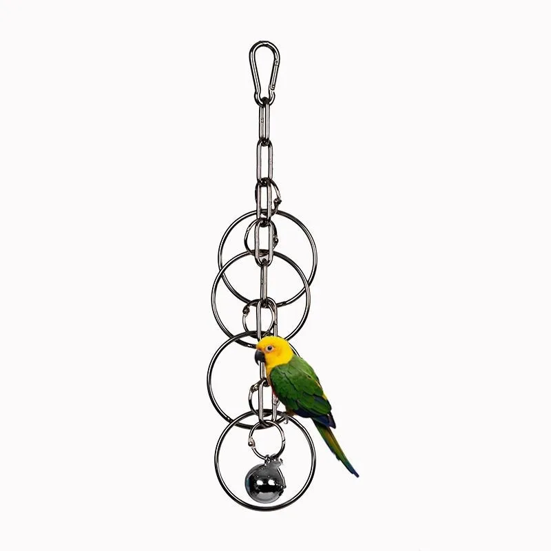 Parrot 304 Stainless Steel Toy Pet Bird Bite String Toys Gnawing Chewing Climbing Cage Supplies Pets Hanging Accessories 2