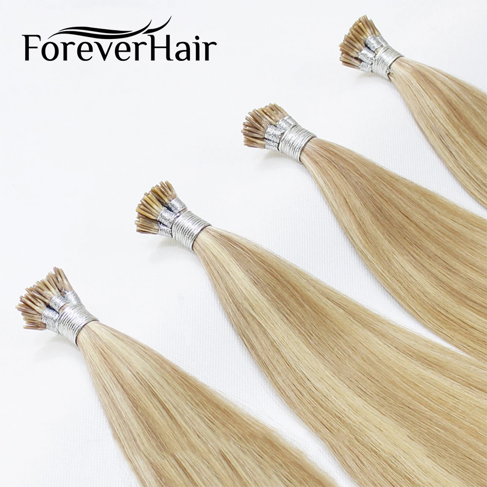 FOREVER HAIR Remy I Tip Human Hair Extension Color Fusion European Human Hair Extension Keratin Bond 0.8g/s 16" 18" 20" 22"