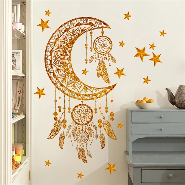 Gold stars wall decal vinyl stickers- golden Star Kids Rooms Wall Art  Nursery Decor Stickers - AliExpress