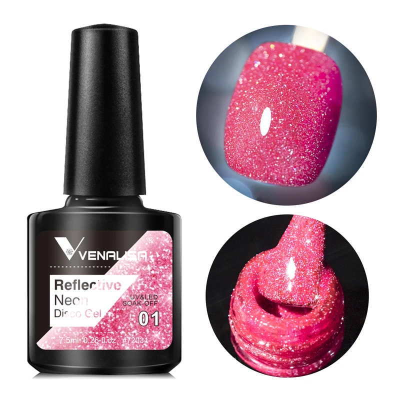 Venalisa Reflective Glitter Gel Polish - Sparkling Shine Soak-Off Nail Varnish