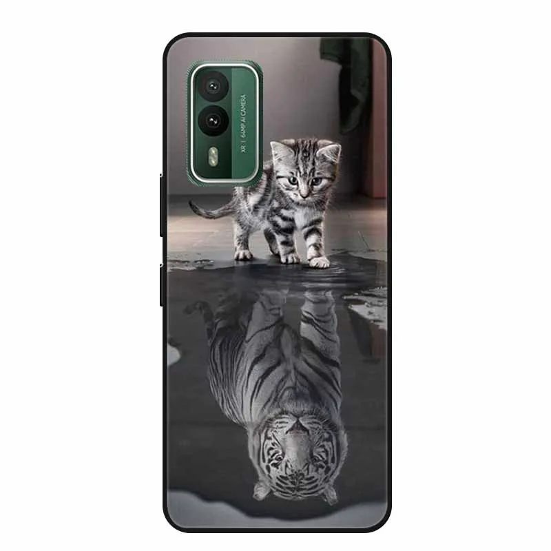 Popular Black Silicone Soft Back Cover Case - Stylish Picture Design