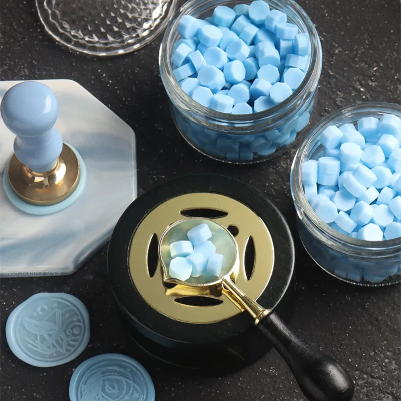 Mix Color Wax Beads 100pcs/Bag Macaron Color Octagon Seal Stamps Vintage Wax Seal for Envelope Wedding Invitations DIY Supplies