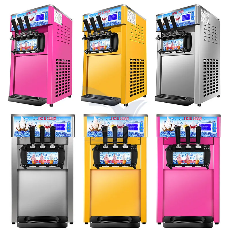 Ice Cream Making Machine ZY-168 Stainless Steel Small 1200W Table Type Automatic Commercial Double Storage Cylinder Equipment 3