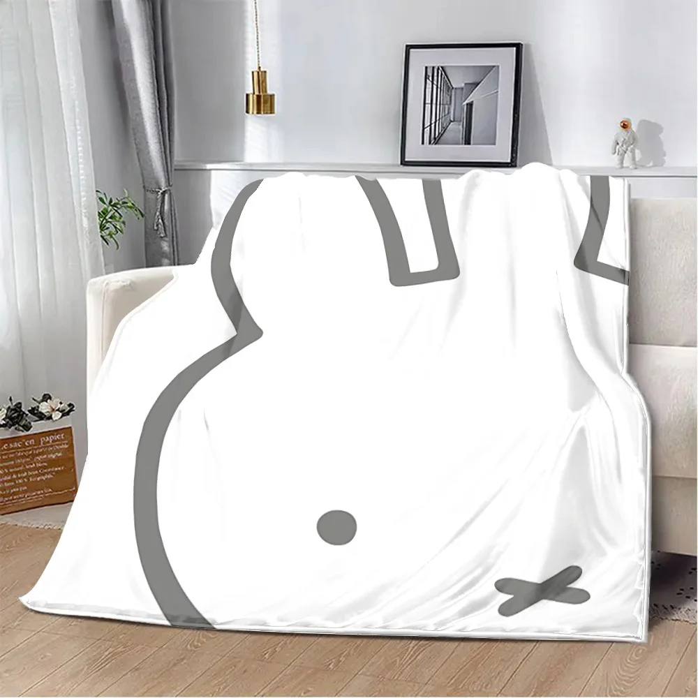 Hot Cartoon Cute Miffies Printed Blanket Picnic Blankets Warm Blanket Soft and Comfortable Blanket Home Travel Birthday New Gift 2
