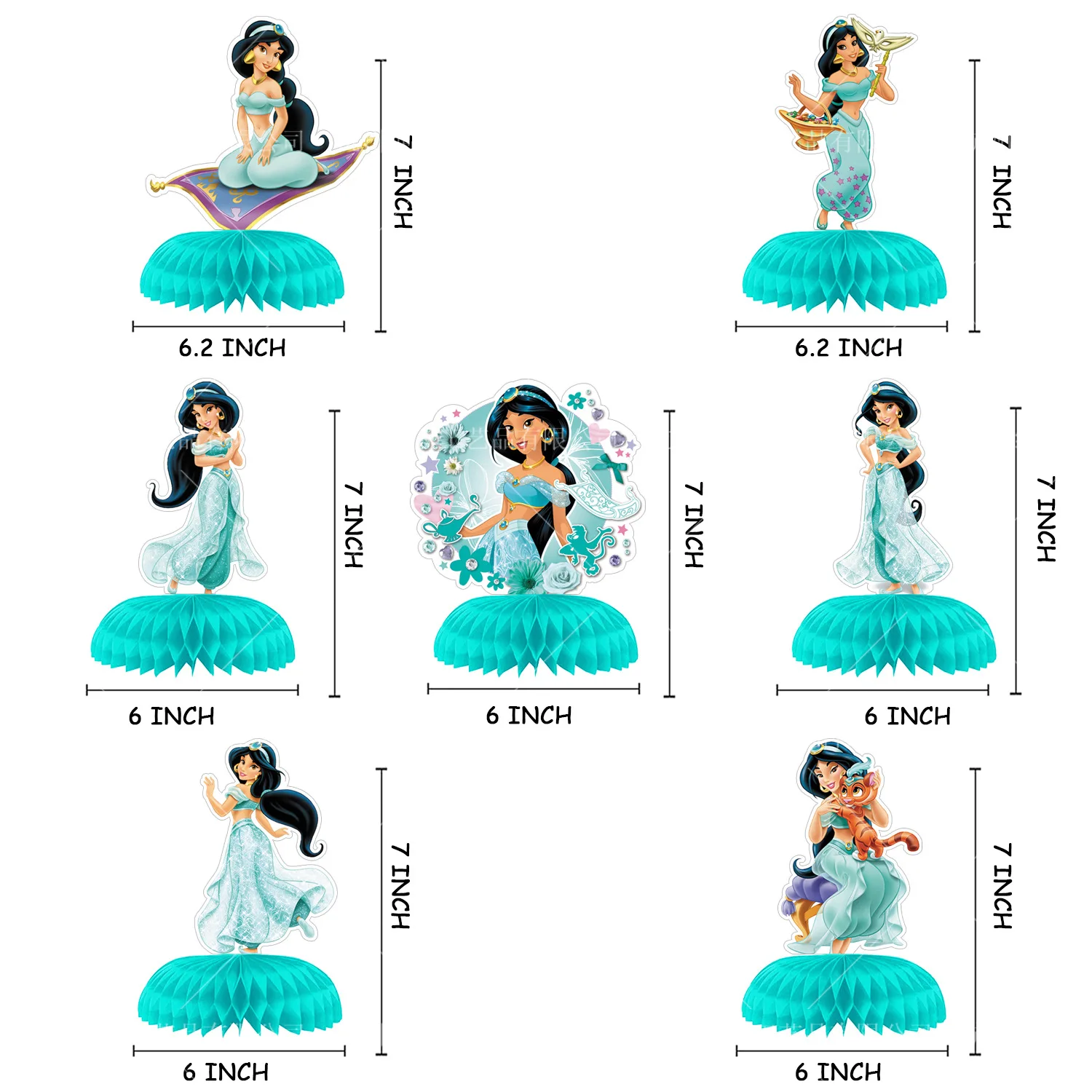7 Stuks Disney Prinses Jasmijn Honingraat Bal Desktop Decor Honingraat  Papier Fan Set Prinses Jasmijn Meisjes Verjaardag Feestartikelen -  AliExpress, image size:1500x1500