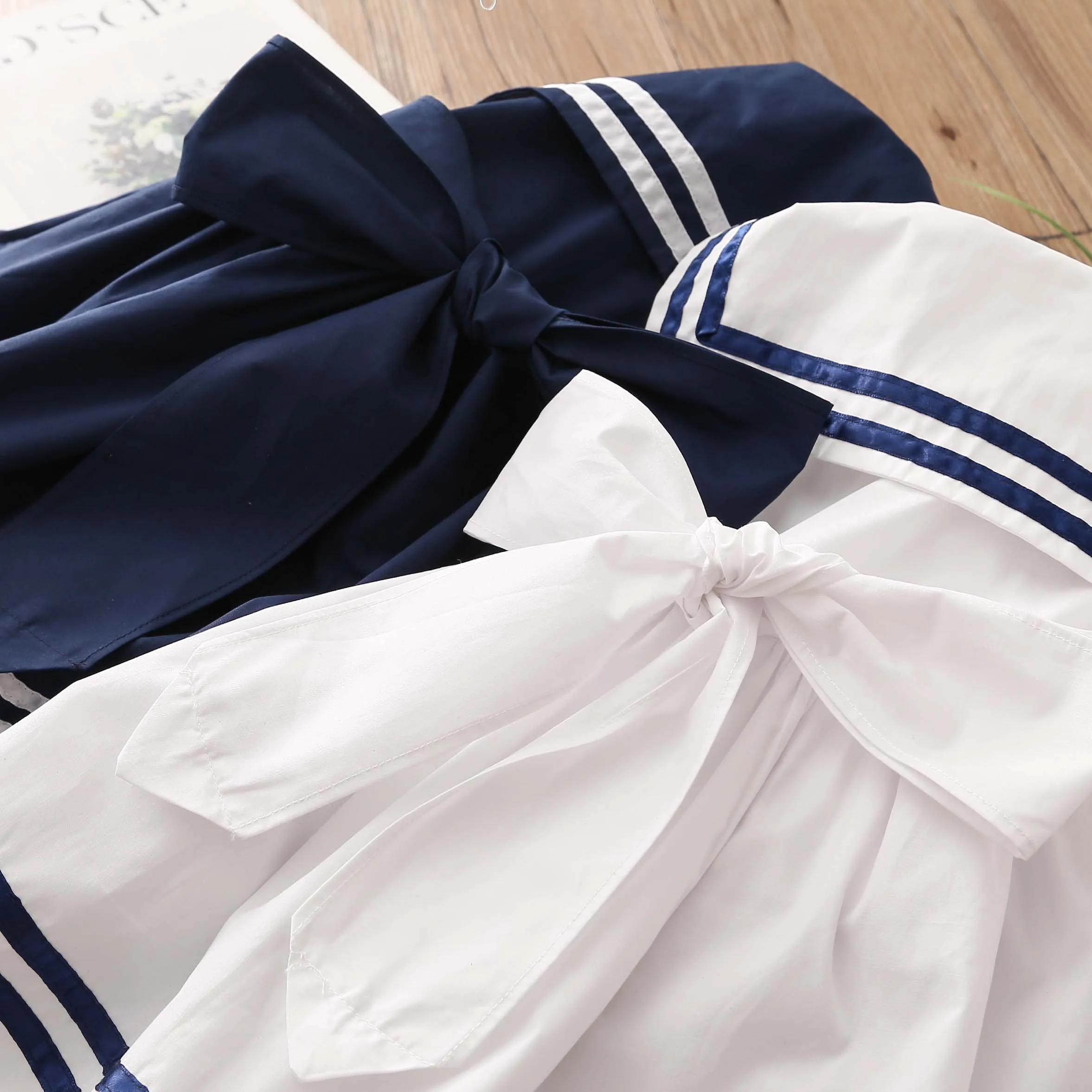 2-10T Years Children Girls Dress Navy Vest Dress