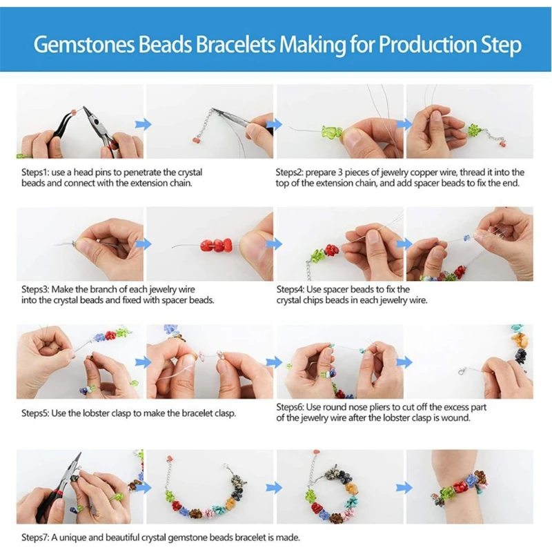 1 Set Natural Irregular Gemstones Beads with Jump Rings Ear Hooks Pliers Lobster Clasps for DIY Jewelry Making Accessories