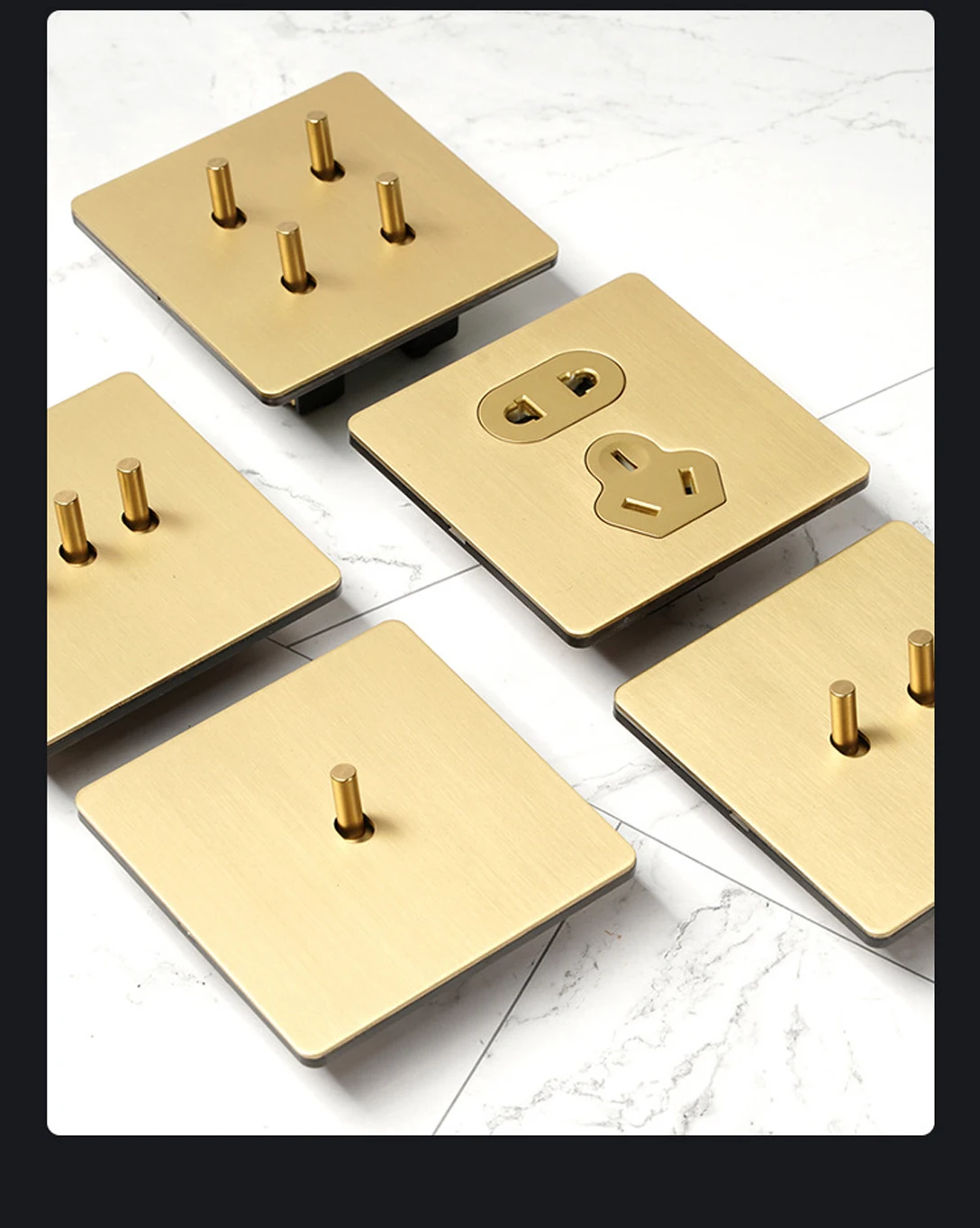 Wall lamp toggle retro switch panel 1-4 Gang2Way EU matte gold brushed stainless steel antique switch S45048b8438c54d3c9056c931f3674f23C