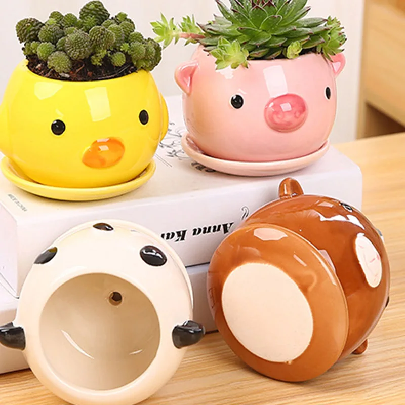 Cartoon Vasi In Ceramica Vasi Leggeri Traspiranti Minimalistici Vasi Carnose Personalità Vasi Da Fiori Succulente Decorazioni Per Ufficio