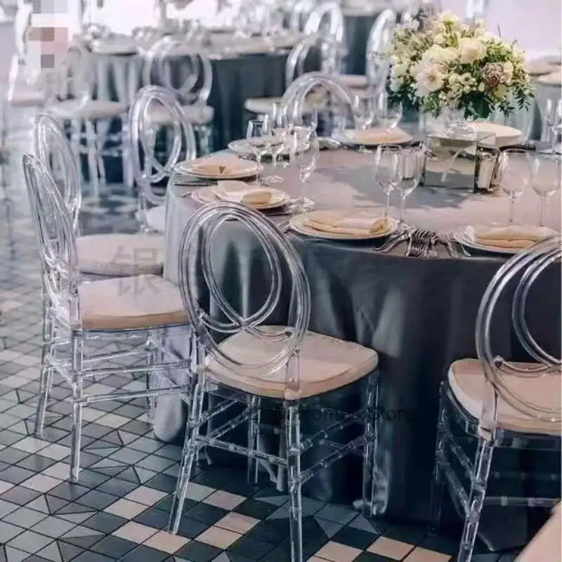 Home Transparent Dining Chair Hotel Crystal Chair Commercial Furniture Outdoor Wedding Banquet Lounge Chairs For Events