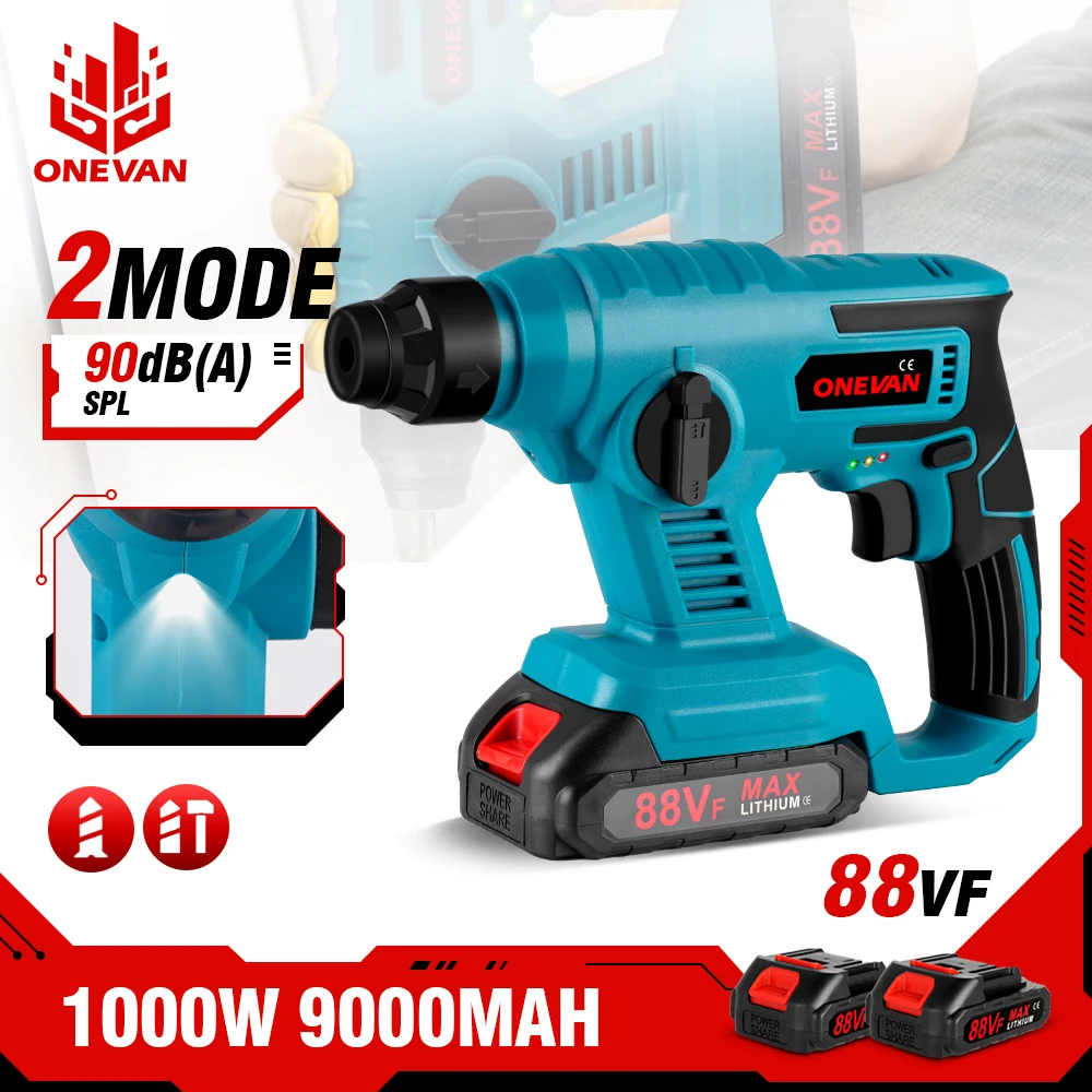 8600IPM3600RPMElectricRotaryHammerRechargeableCordless