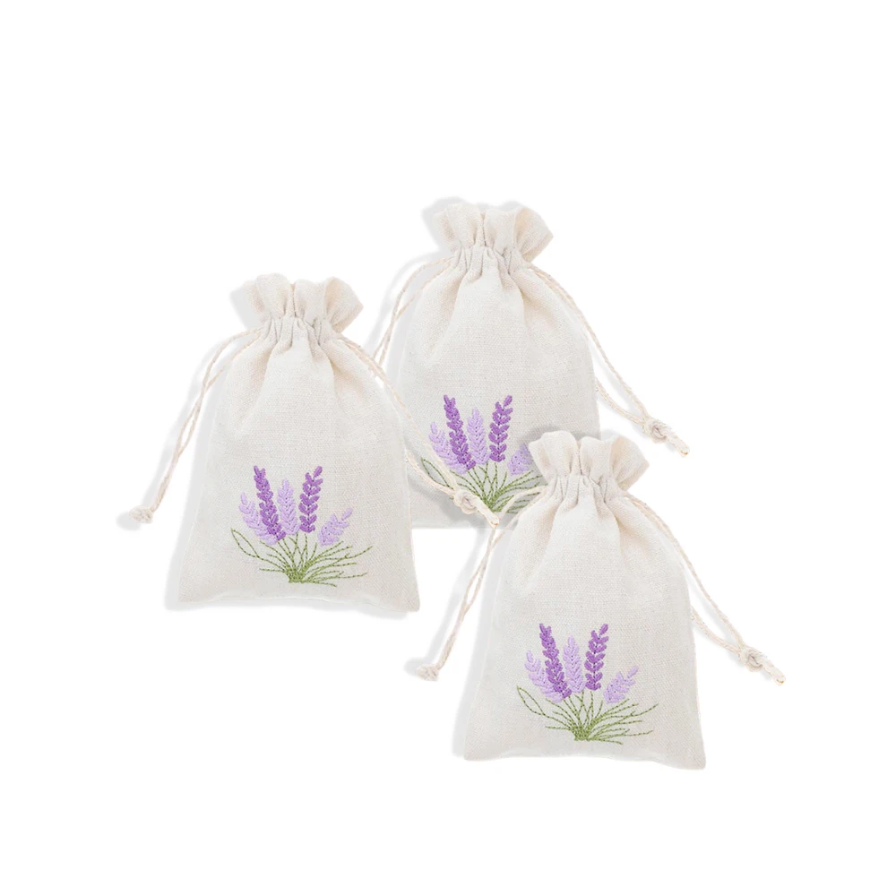 3/5 peças de Sacos de Algodão com Cordão para Lavanda, Sacos Vazios para Lembrancinhas de Casamento, para Enchimento com Lavanda, Especiarias e Joias