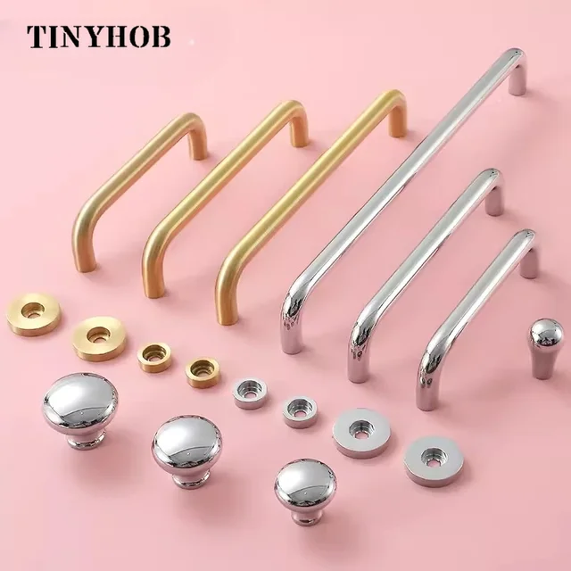 Minimalism ทองเหลือง Bright Chrome ยาวเฟอร์นิเจอร์จับตู้เสื้อผ้าตู้ครัว Cloakroom ข้างเตียงตู้จับ/ตู้รองเท้า 3