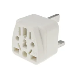 Universal Travel Adapter for UK Power Socket, Compatible with EU, US, AU, and More (White)