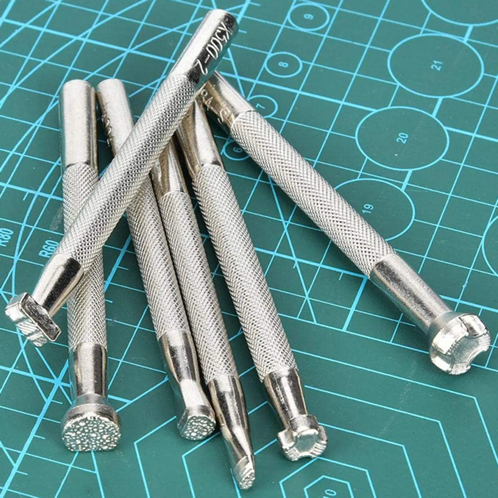 6 Pieces Leather Stamping Tools Metal Leather Stamps Adults Patterns Stamp Punch Leather Carving Tools for DIY Art Working