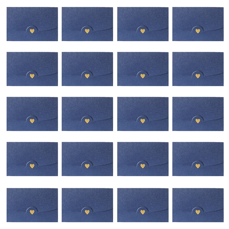 20PCS Small Envelopes Solid Color Envelopes Glitter Envelopes for Wedding Party