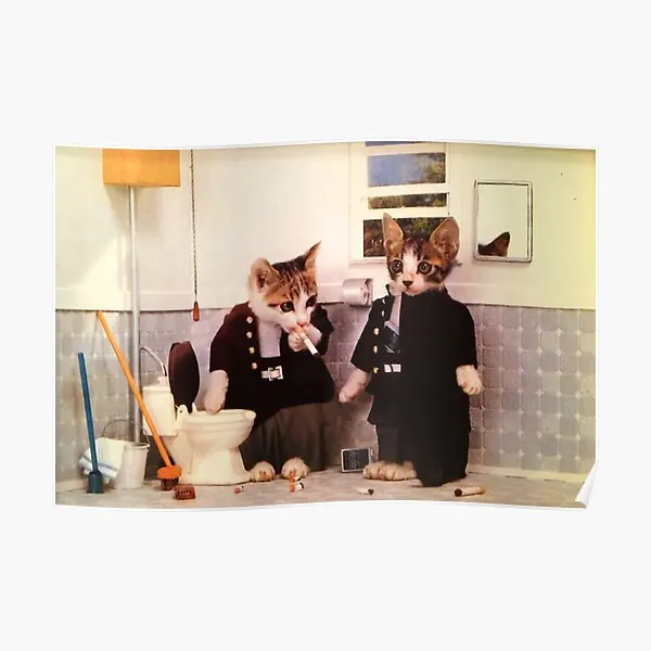 

Плакат с курительными котятами, картина, украшение, винтажное искусство, Забавный принт, Декор, Настенная картина для комнаты, Современная Настенная картина без рамки