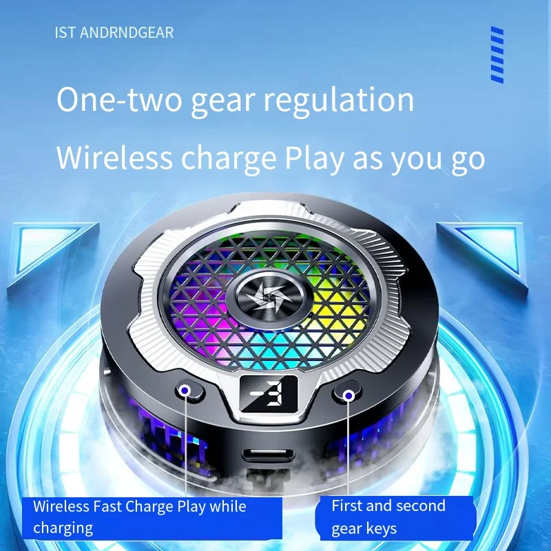 Phone Cooler Wireless Charging Magnetic for iPhone15 14 13 12 11 S24Ultra Back Clamped Game Cooling