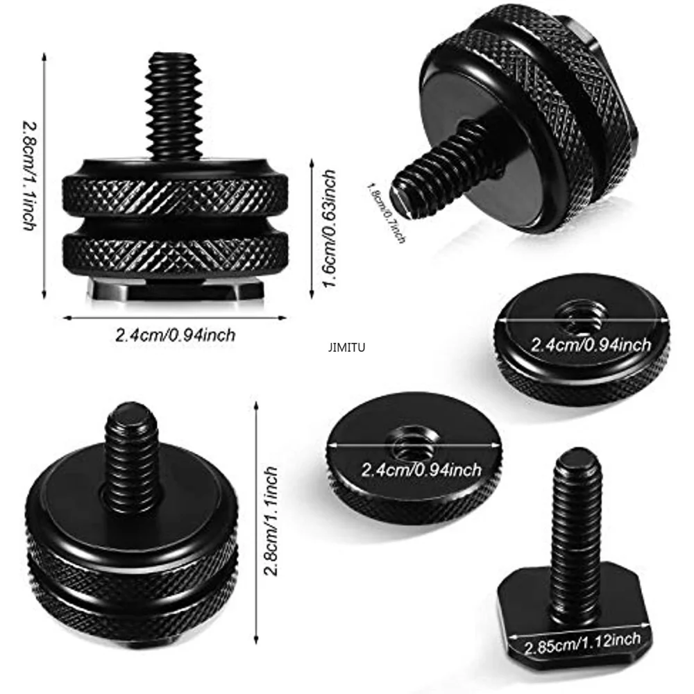 콜드 슈 마운트 어댑터 및 핫 슈 플래시 스탠드 어댑터 키트, DSLR 카메라 리그, 카메라 플래시 슈용, 1/4 인치