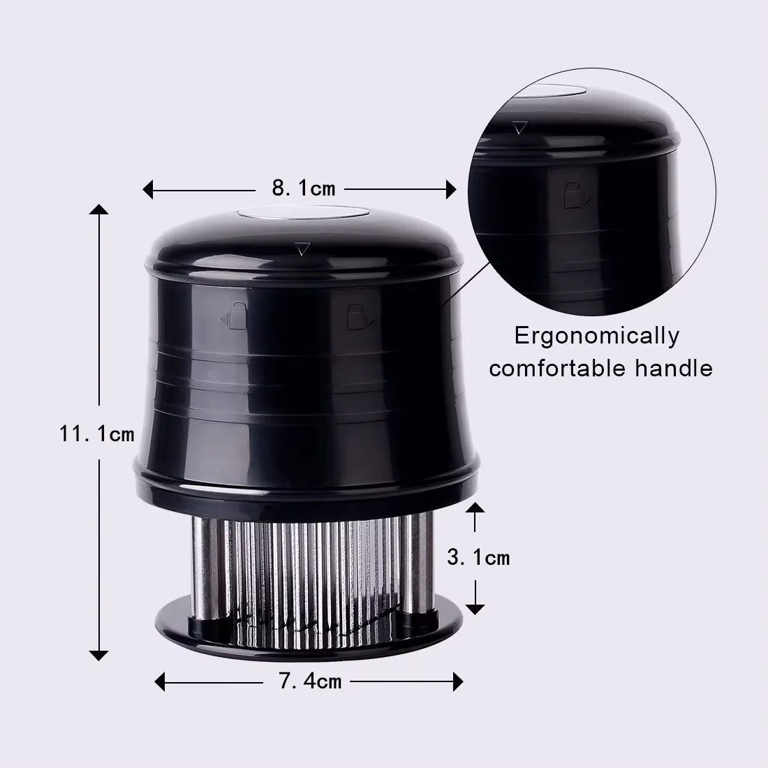 56 Ultra Sharp Blades Needle Meat Tenderizer Stainless Steel Meat Beaf Steak Tenderizer Tool With Safety Lock YY034