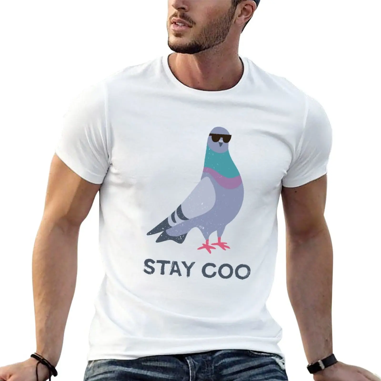 

New Stay Coo - Cool Pigeon T-Shirt man clothes heavyweight t shirts plain black t shirts men