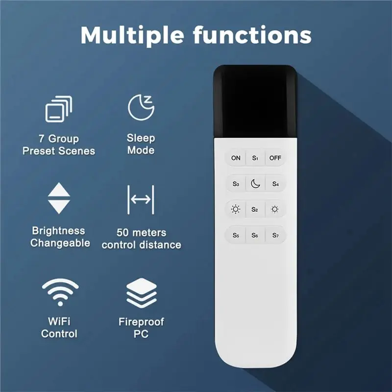 원격 제어 2.4Ghz Wifi 무선 50M 거리 범위 홈 조명 자동화를 위한 7개 그룹 사전 설정 장면